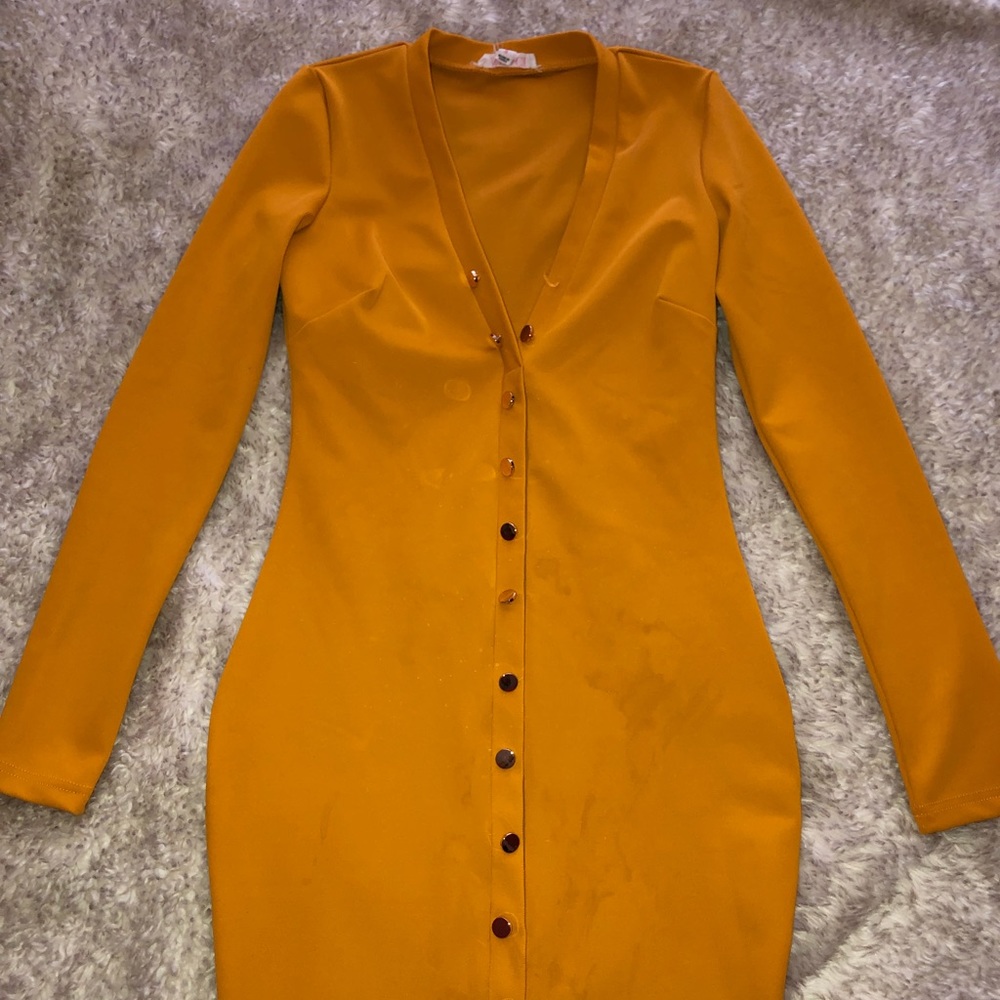 yellow bodycon dress